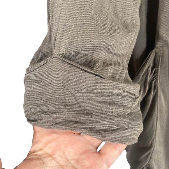 XXI Brown Waterfall Opened Front Slouchy Long Sleeve Cardigan Jacket Women Sz 8 - Picture 3 of 8